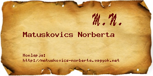 Matuskovics Norberta névjegykártya